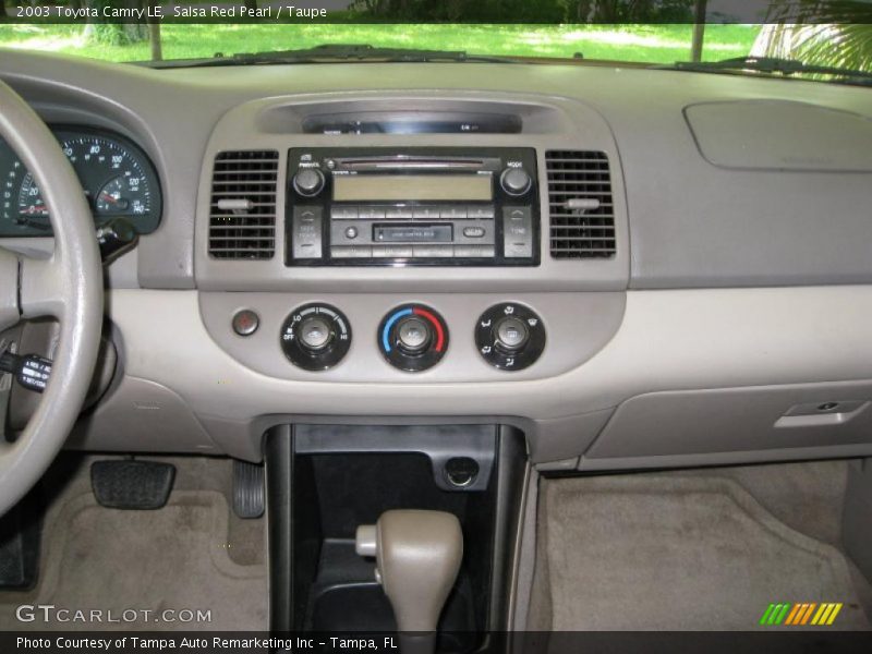 Salsa Red Pearl / Taupe 2003 Toyota Camry LE