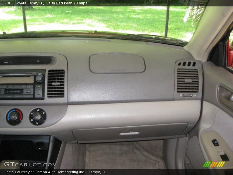 Salsa Red Pearl / Taupe 2003 Toyota Camry LE