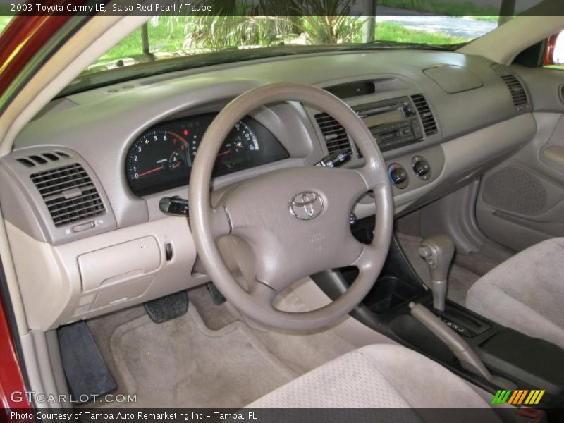 Salsa Red Pearl / Taupe 2003 Toyota Camry LE