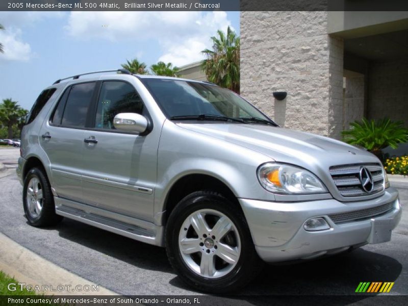 Brilliant Silver Metallic / Charcoal 2005 Mercedes-Benz ML 500 4Matic