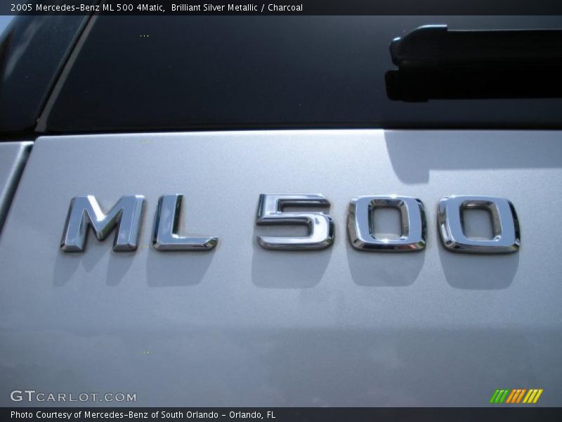 Brilliant Silver Metallic / Charcoal 2005 Mercedes-Benz ML 500 4Matic