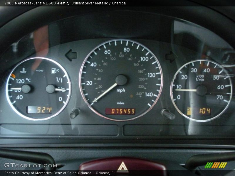 Brilliant Silver Metallic / Charcoal 2005 Mercedes-Benz ML 500 4Matic