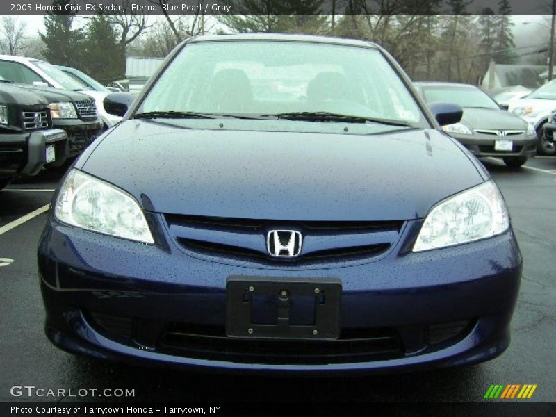 Eternal Blue Pearl / Gray 2005 Honda Civic EX Sedan