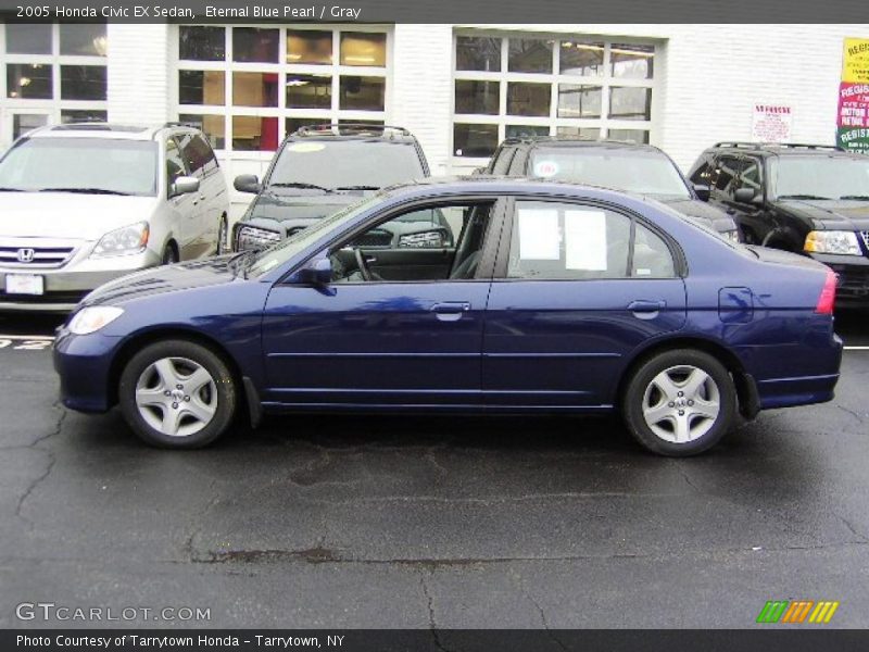 Eternal Blue Pearl / Gray 2005 Honda Civic EX Sedan