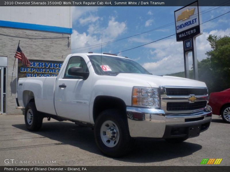 Summit White / Dark Titanium 2010 Chevrolet Silverado 3500HD Work Truck Regular Cab 4x4