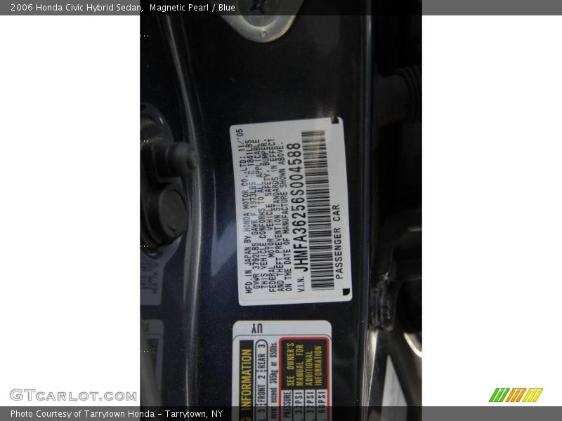 Magnetic Pearl / Blue 2006 Honda Civic Hybrid Sedan