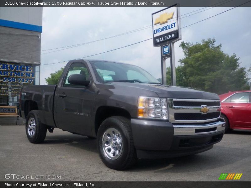 Taupe Gray Metallic / Dark Titanium 2010 Chevrolet Silverado 1500 Regular Cab 4x4