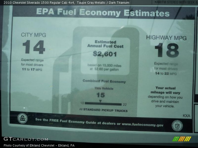 Taupe Gray Metallic / Dark Titanium 2010 Chevrolet Silverado 1500 Regular Cab 4x4