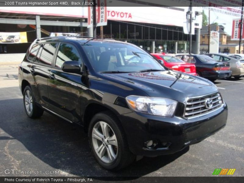 Black / Black 2008 Toyota Highlander Sport 4WD