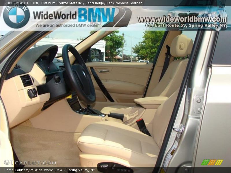 Platinum Bronze Metallic / Sand Beige/Black Nevada Leather 2008 BMW X3 3.0si