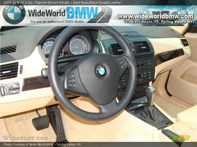 Platinum Bronze Metallic / Sand Beige/Black Nevada Leather 2008 BMW X3 3.0si