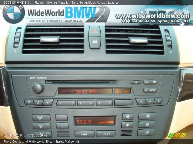 Platinum Bronze Metallic / Sand Beige/Black Nevada Leather 2008 BMW X3 3.0si