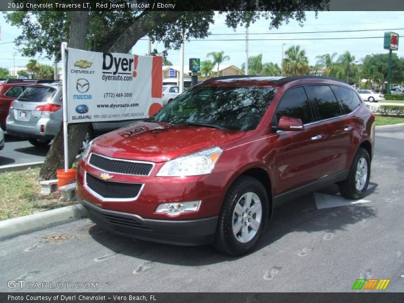 Red Jewel Tintcoat / Ebony 2010 Chevrolet Traverse LT