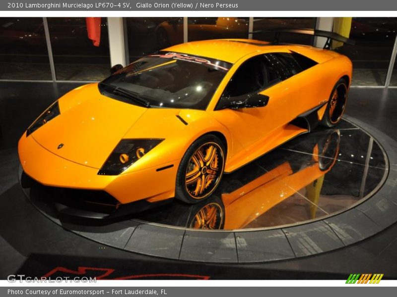 Giallo Orion (Yellow) / Nero Perseus 2010 Lamborghini Murcielago LP670-4 SV