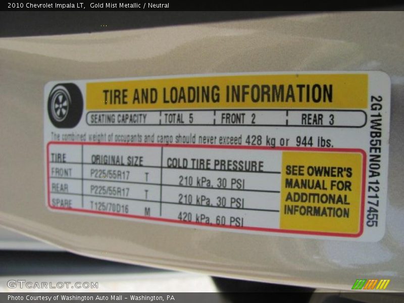 Gold Mist Metallic / Neutral 2010 Chevrolet Impala LT