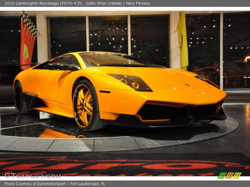 Giallo Orion (Yellow) / Nero Perseus 2010 Lamborghini Murcielago LP670-4 SV