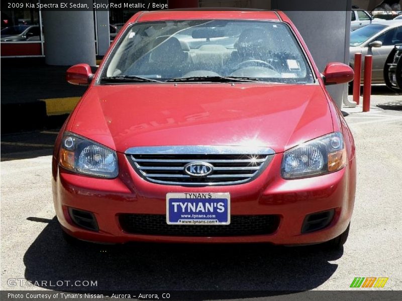 Spicy Red Metallic / Beige 2009 Kia Spectra EX Sedan