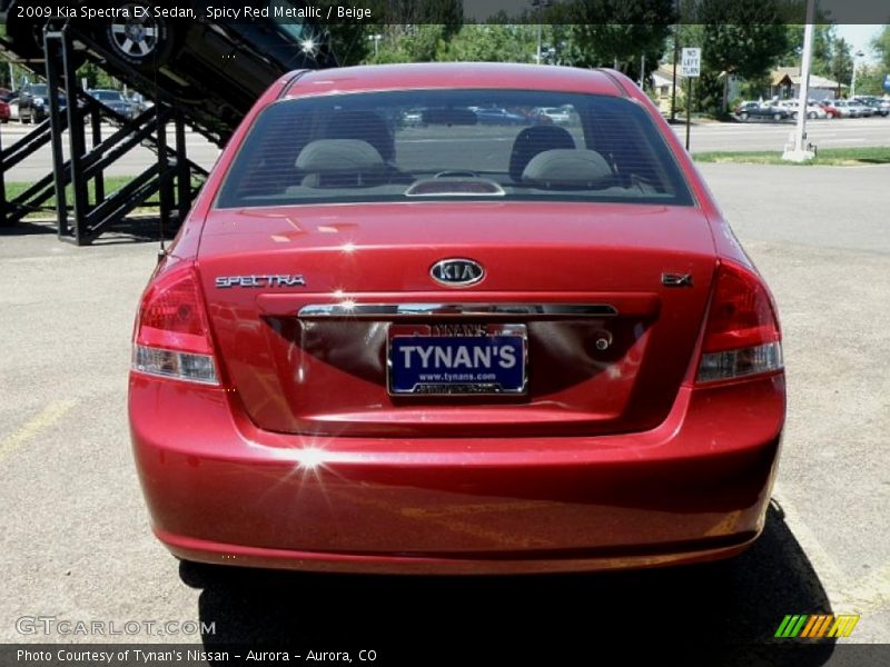 Spicy Red Metallic / Beige 2009 Kia Spectra EX Sedan