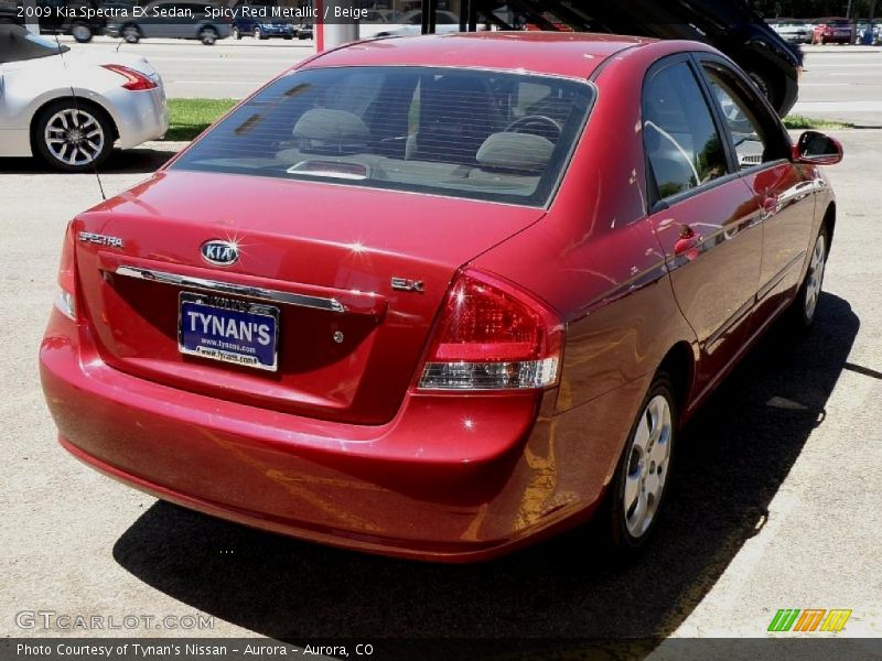 Spicy Red Metallic / Beige 2009 Kia Spectra EX Sedan
