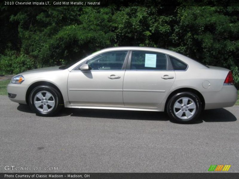 Gold Mist Metallic / Neutral 2010 Chevrolet Impala LT