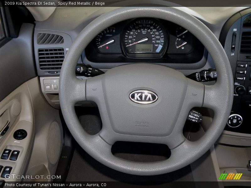 Spicy Red Metallic / Beige 2009 Kia Spectra EX Sedan
