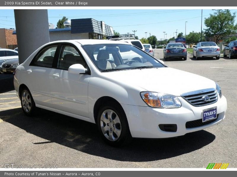 Clear White / Beige 2009 Kia Spectra EX Sedan