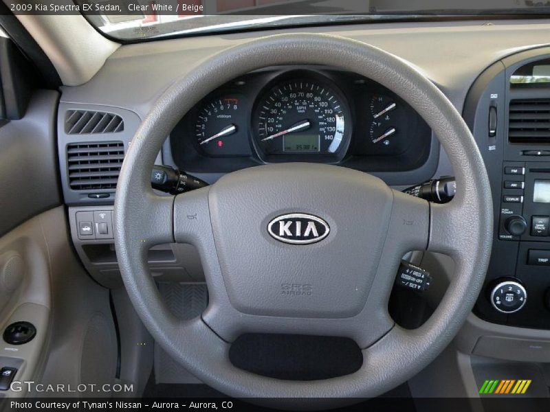 Clear White / Beige 2009 Kia Spectra EX Sedan
