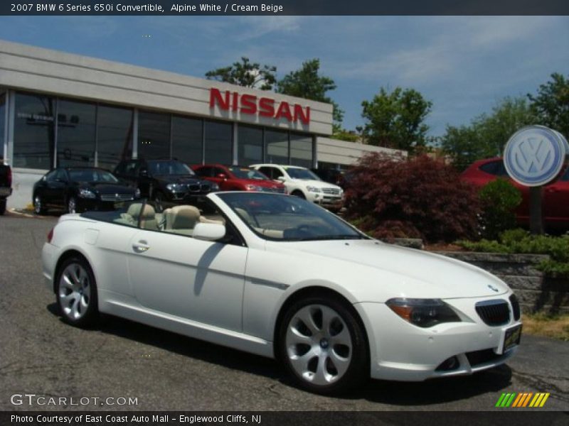 Alpine White / Cream Beige 2007 BMW 6 Series 650i Convertible