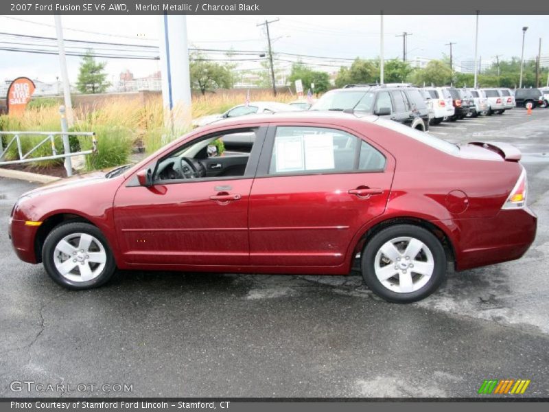 Merlot Metallic / Charcoal Black 2007 Ford Fusion SE V6 AWD
