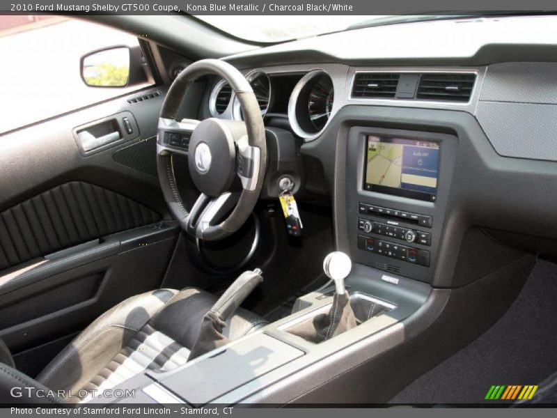 Kona Blue Metallic / Charcoal Black/White 2010 Ford Mustang Shelby GT500 Coupe
