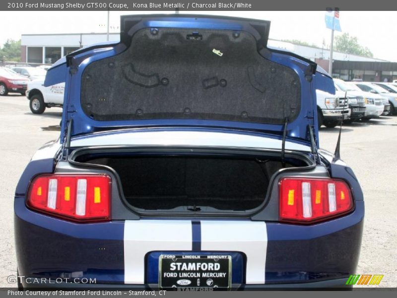 Kona Blue Metallic / Charcoal Black/White 2010 Ford Mustang Shelby GT500 Coupe