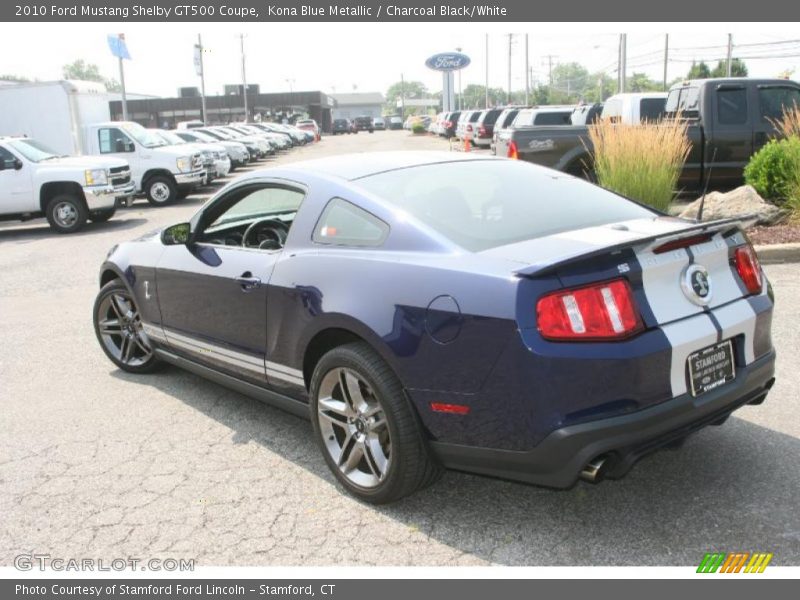 Kona Blue Metallic / Charcoal Black/White 2010 Ford Mustang Shelby GT500 Coupe