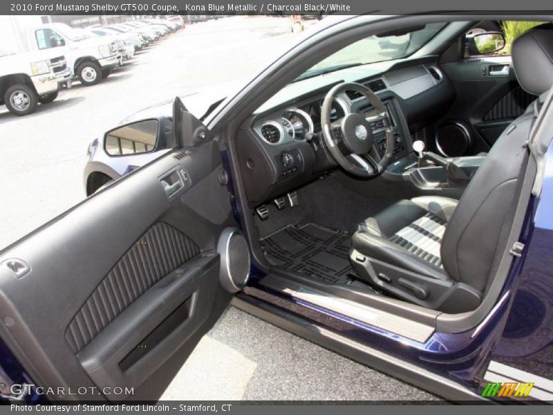Kona Blue Metallic / Charcoal Black/White 2010 Ford Mustang Shelby GT500 Coupe