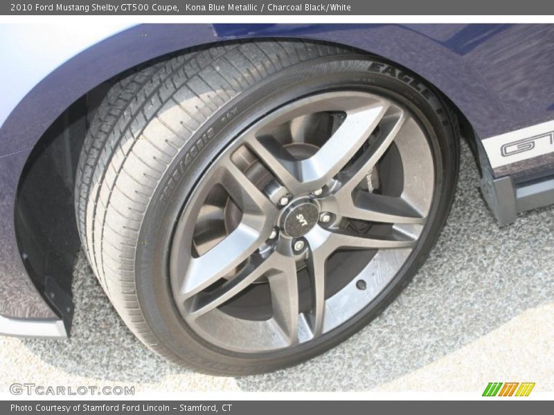 Kona Blue Metallic / Charcoal Black/White 2010 Ford Mustang Shelby GT500 Coupe