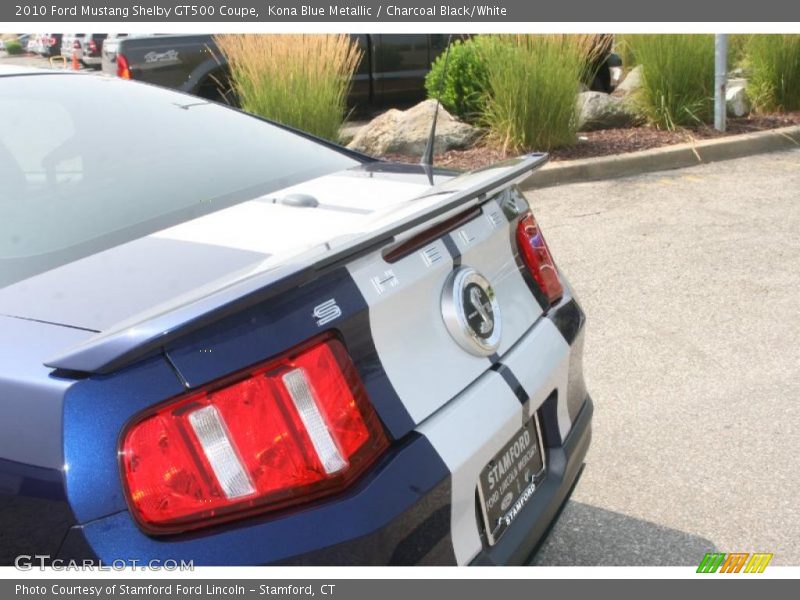 Kona Blue Metallic / Charcoal Black/White 2010 Ford Mustang Shelby GT500 Coupe