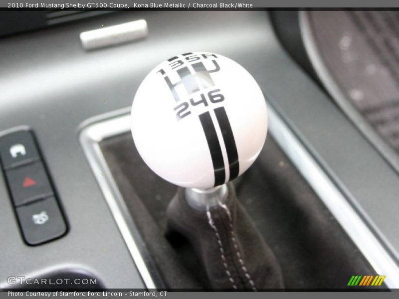 Kona Blue Metallic / Charcoal Black/White 2010 Ford Mustang Shelby GT500 Coupe