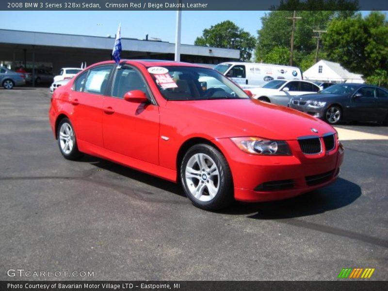 Crimson Red / Beige Dakota Leather 2008 BMW 3 Series 328xi Sedan