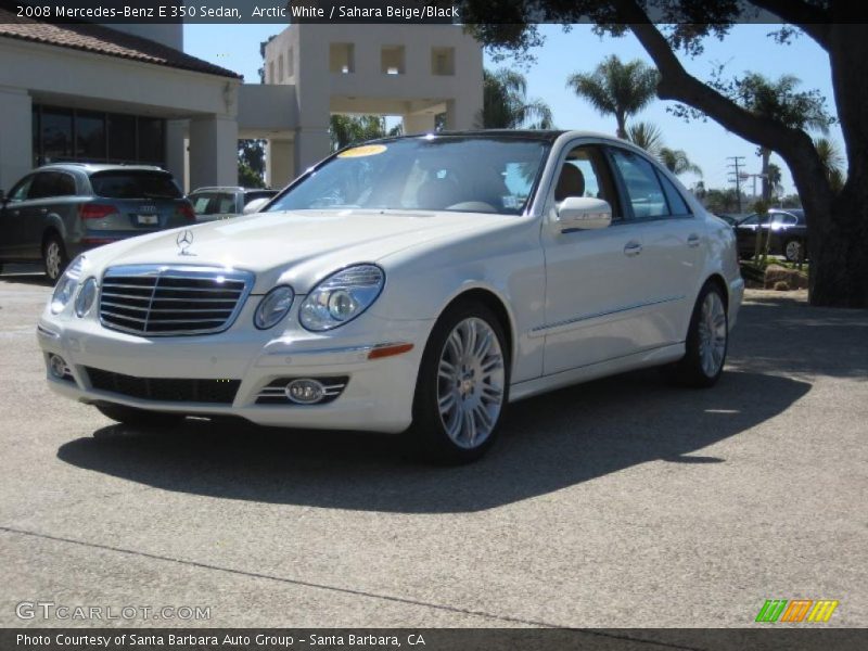 Arctic White / Sahara Beige/Black 2008 Mercedes-Benz E 350 Sedan