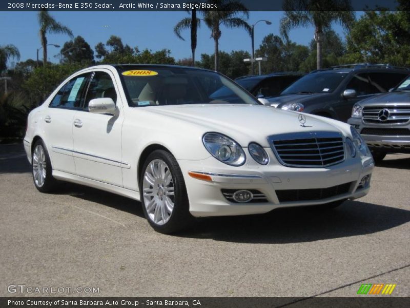 Arctic White / Sahara Beige/Black 2008 Mercedes-Benz E 350 Sedan