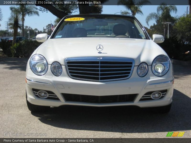 Arctic White / Sahara Beige/Black 2008 Mercedes-Benz E 350 Sedan