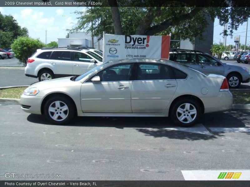 Gold Mist Metallic / Ebony 2009 Chevrolet Impala LS