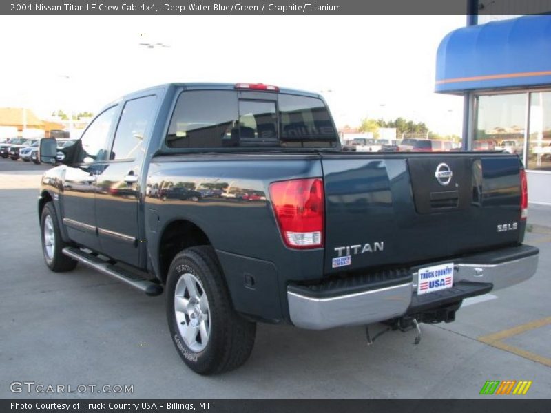 Deep Water Blue/Green / Graphite/Titanium 2004 Nissan Titan LE Crew Cab 4x4