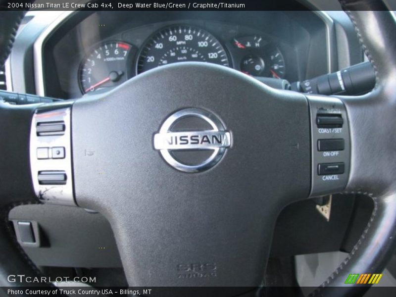 Deep Water Blue/Green / Graphite/Titanium 2004 Nissan Titan LE Crew Cab 4x4