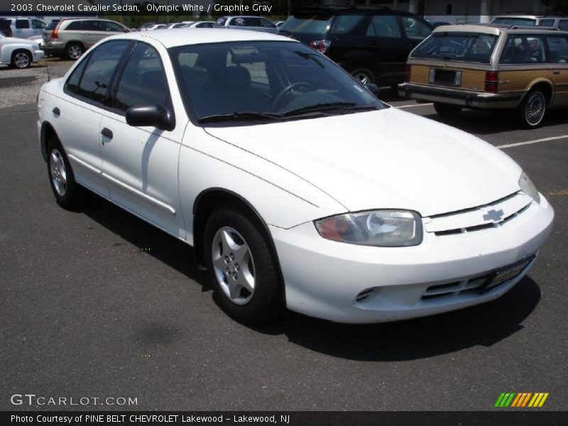 Olympic White / Graphite Gray 2003 Chevrolet Cavalier Sedan