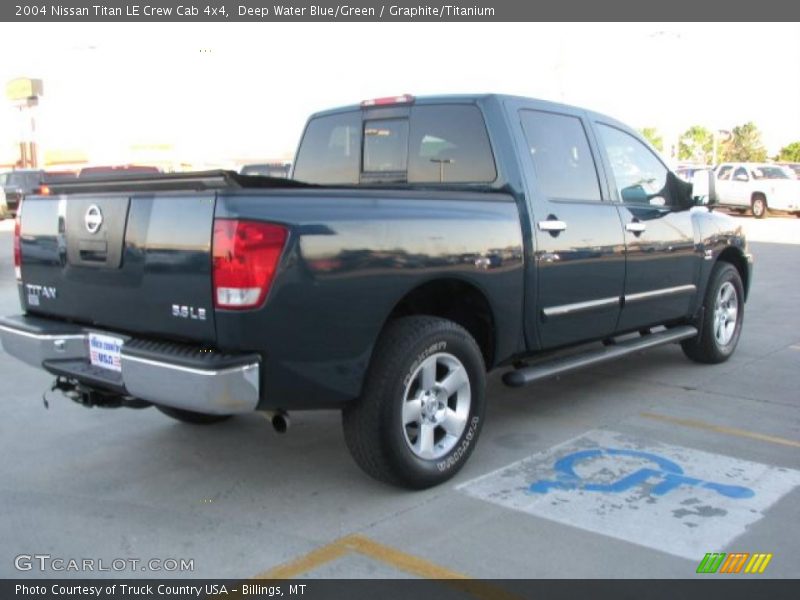 Deep Water Blue/Green / Graphite/Titanium 2004 Nissan Titan LE Crew Cab 4x4