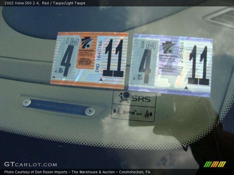 Red / Taupe/Light Taupe 2002 Volvo S60 2.4