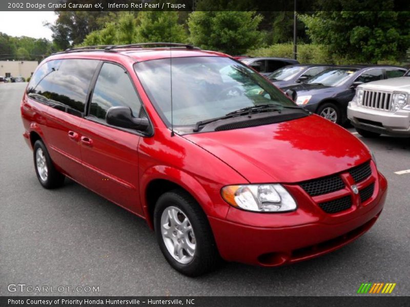 Inferno Red Pearl / Taupe 2002 Dodge Grand Caravan eX