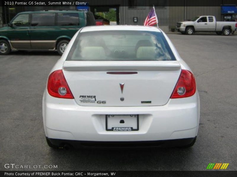 Summit White / Ebony 2010 Pontiac G6 Sedan