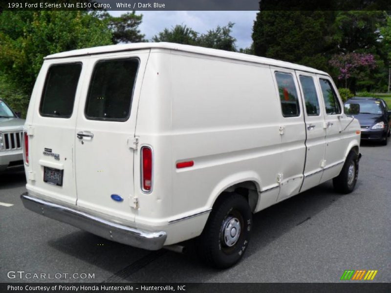 White / Dark Blue 1991 Ford E Series Van E150 Cargo