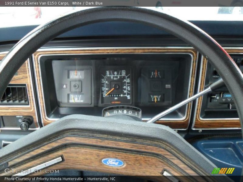 White / Dark Blue 1991 Ford E Series Van E150 Cargo